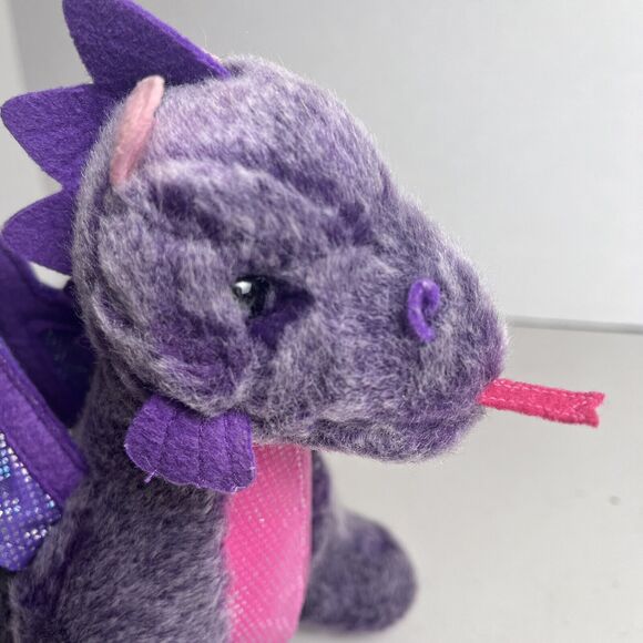 Russ Berrie Purple Pink Dragon Plush Stuffed Animal 7" Tall Collectible Toy - Picture 5 of 16